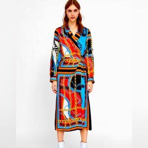 New Zara scarf print dress XS Bloggers Favorite